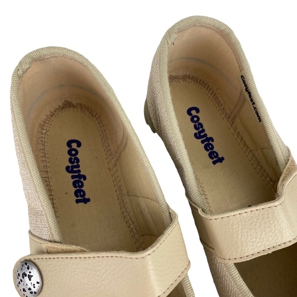 Cosyfeet Shoes Flats Mary Jane Women’s US Size 9 Tan Brown Hook & Loop Comfort - Picture 4 of 12